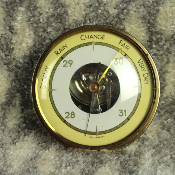 Vintage Broadway Brass Barometer West Germany Weather Instrument Wall Hanging - Picture 3 of 12